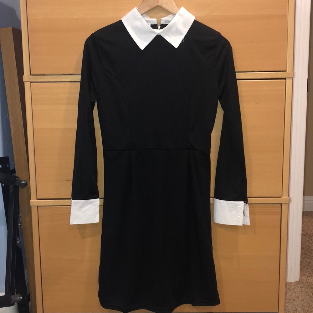 Black dress with a white collar